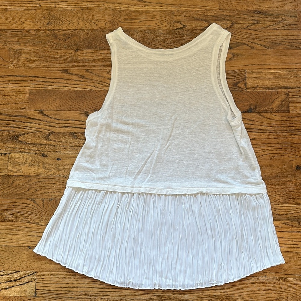 Generation Love L white linen tank with polyester details - Picture 3 of 4
